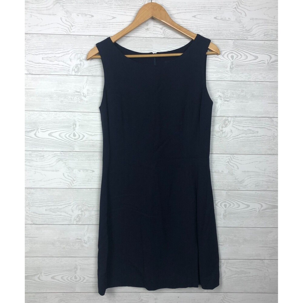 Vintage The Limited Women's Size 4 Sleeveless Shift Dress Scoop Neck Navy Blue
